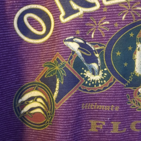 SOLD - Vintage Graphic Orlando Florida Purple Oversized T-shirt - Picture 7 of 9